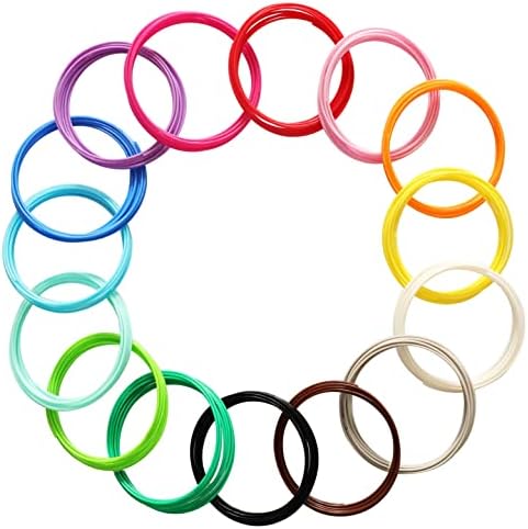 15 Bright Colors 1.75mm 3D Pen PLA Filament Refill, Each Color 10feet, Total 150 Feet 3D Pen/3D Printer PLA Sample Pack, Compatible with MYNT3D / SCRIB3D Printing Pen - Görsel 3