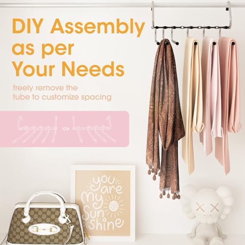 AUJEN Pants Hangers Space Saving - Sturdy Metal Shirt Hangers with Non-Slip Design, Jean Hangers with 2 Hanging Modes, Multipurpose Closet Organizers and Storage for Trousers, Scarves, 2 Pack - Görsel 7