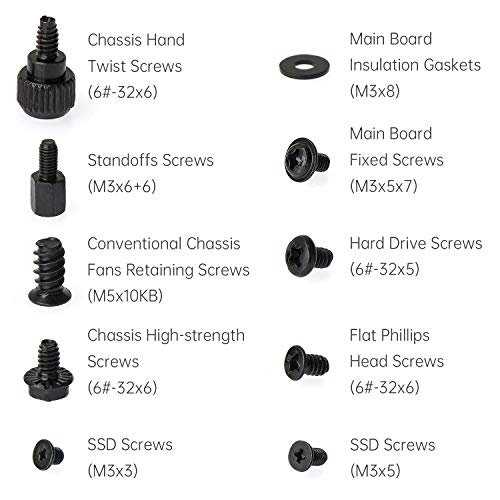 400Pcs Computer Screws Standoffs Kit SSD Screw for Universal Motherboard PC Computer Case Screw Fan CD-ROM with Screwdriver - Görsel 2