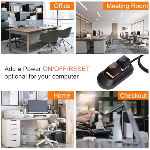 Desktop Computer Power Switch,AZMXDVP External Remote Start PC Motherboard Power On Off Reset Switch Button Extension Cable-M30 - Görsel 4