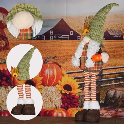 29" Fall Decor Gnomes, Extendable Legs Standing Thanksgiving Day Gnomes Plush Gift,Fall Decorations for Home Autumn Gnomes Plush with Pumpkin, Handmade Gnome for Fall Festival Thanksgiving Decor 1Pack - Görsel 4