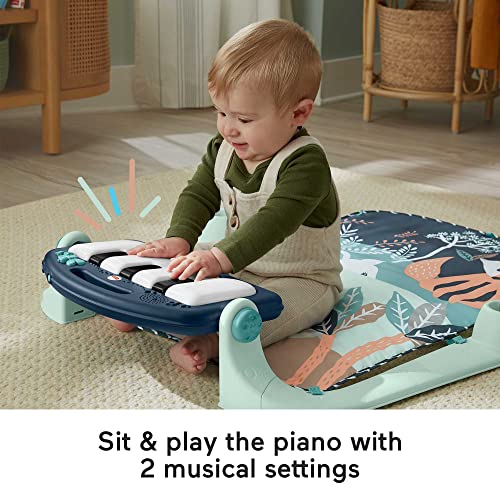 Fisher-Price Baby Playmat Kick & Play Piano Gym with Musical and Sensory Toys for Newborn to Toddler, Navy Fawn - Görsel 4