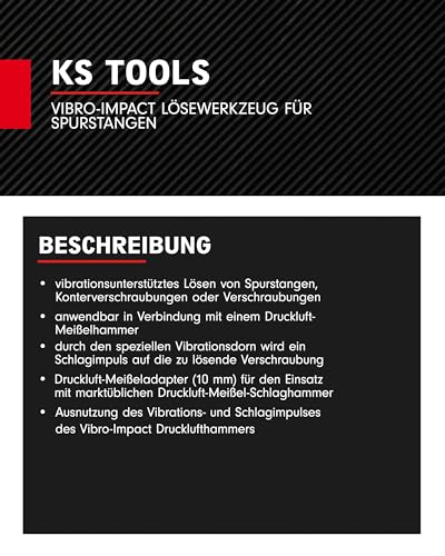 KS Tools Vibro-Impact 150.1608 jant telleri için sökme aleti, özel araç, bağlantı çubuklarını sökmek için, karşı vida bağlantıları ve aks vidaları - Görsel 5