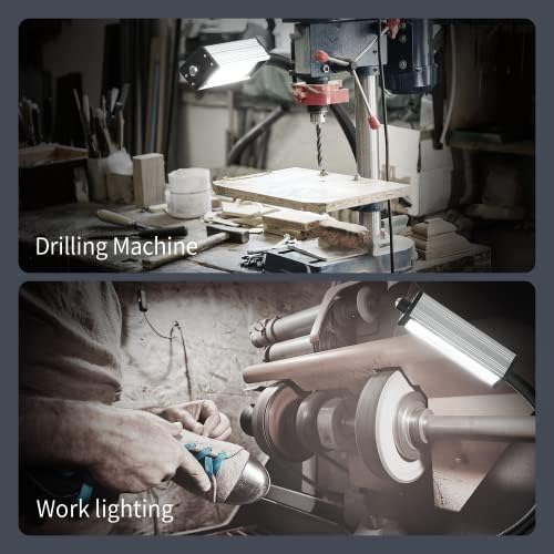 Magnetic Work Light, Led Machine Light, IP66 Waterproof gooseneck Light, 800 Lumens + Reinforced Magnetic Bas, Suitable for Lathe Table - Görsel 6