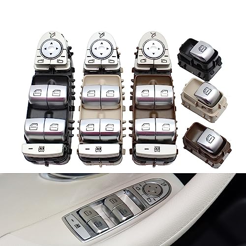 Autofenster-Steuerschalter 2059056811 für Mercedes für BENZ CE GLC CLS Klasse W205 W253 W213 W257 C200 C200 C300 GLC260 Auto Fensterheber für Schalter Elektrischer Fensterheberschalter(Brown Driver Si - Görsel 3