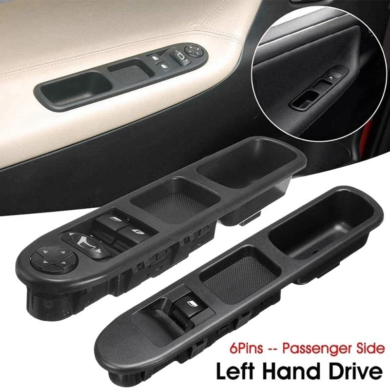 Autofenster-Steuerschalter Für Peugeot 207 2007-2015, 2 Stück, Fahrerseite + Beifahrerseite, elektrischer Fensterheber-Steuerschalter 6554QC 6490HQ 6554HJ Elektrischer Fensterheberschalter - Görsel 2