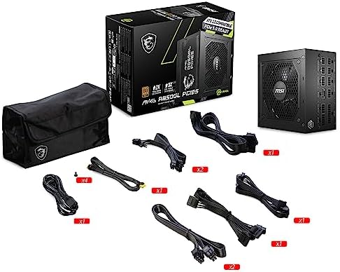 MSI MAG A850GL PCIE 5 & ATX 3.0 Gaming Power Supply - Full Modular - 80 Plus Gold Certified 850W - Compact Size - ATX PSU - 10 Year Warranty - Görsel 4