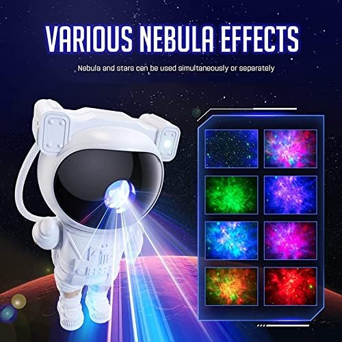 Star Projector Galaxy Night Light - Astronaut Space Projector, Starry Nebula Ceiling LED Lamp with Timer and Remote, Kids Room Decor Aesthetic, Gifts for Christmas, Birthdays, Valentine's Day - Görsel 2