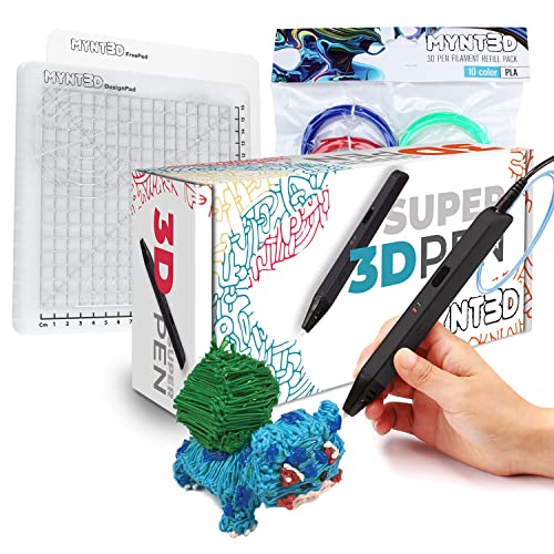 MYNT3D Super 3D Pen + 10 Color PLA Filament + DesignPad Mat Kit - Görsel 1