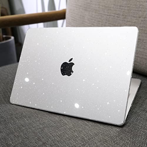 MEEgoodo Glitter Case for MacBook Air 13.6 inch Case 2022 Released A2681 with M2 Chip, Laptop Hard Shell Cases with Keyboard Cover & Camera Cover Compatible with 13.6" MacBook Air Case, Star Clear - Görsel 5