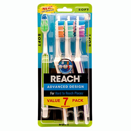 REACH Advanced Design Adult Toothbrush, Soft, 7 Count - Görsel 1