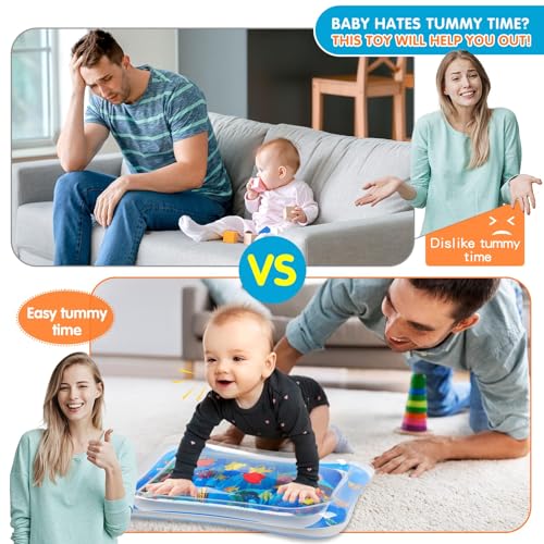 Infinno Inflatable Tummy Time Mat Premium Baby Water Play Mat for Infants and Toddlers Baby Toys for 3 to 24 Months, Strengthen Your Baby's Muscles, Portable - Görsel 2