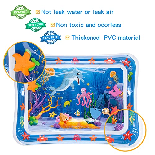 Tummy Time Water Mat丨Inflatable Tummy Time Water Play Mat for Babies, Infants and Toddlers 3 to 12 Months Promote Development Toys Baby Gifts - Görsel 5