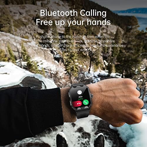 ANDFZ Smart Watch(Call Receive/Dial/Reject), 1.85'' Full Touch Screen SmartWatch for Android and iOS Phones, Fitness Tracker with Call/Text/Heart Rate/19 Sport Modes/Step Counter for Men Women - Görsel 3