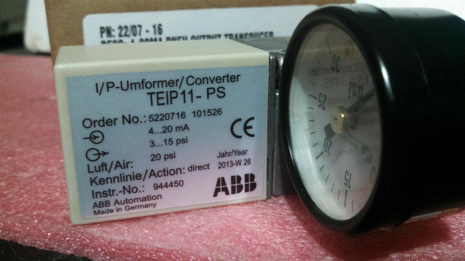 ABB TEIP11-PS I/P Converter Transducer 4-20mA 3-15 psi HVAC PLC Controller - Görsel 2