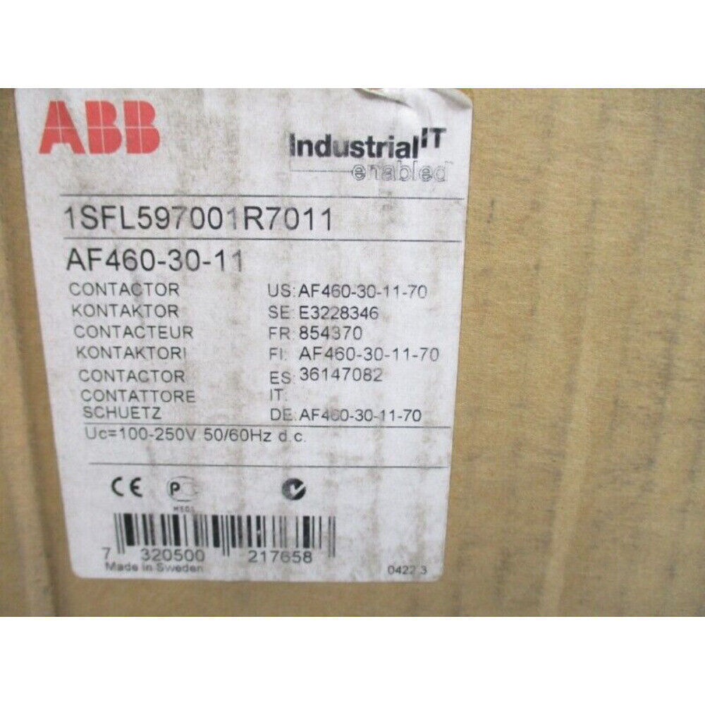 ABB 10114057 AF460-30-11 1SFL597001R7011 CONTACTOR 100-250V 50/60HZ NEW - Görsel 2