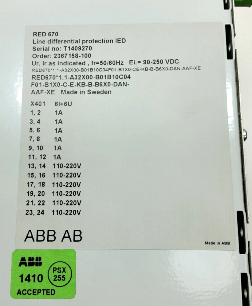 ABB RED 670 LINE DIFFERENTIAL PROTECTION - Görsel 2