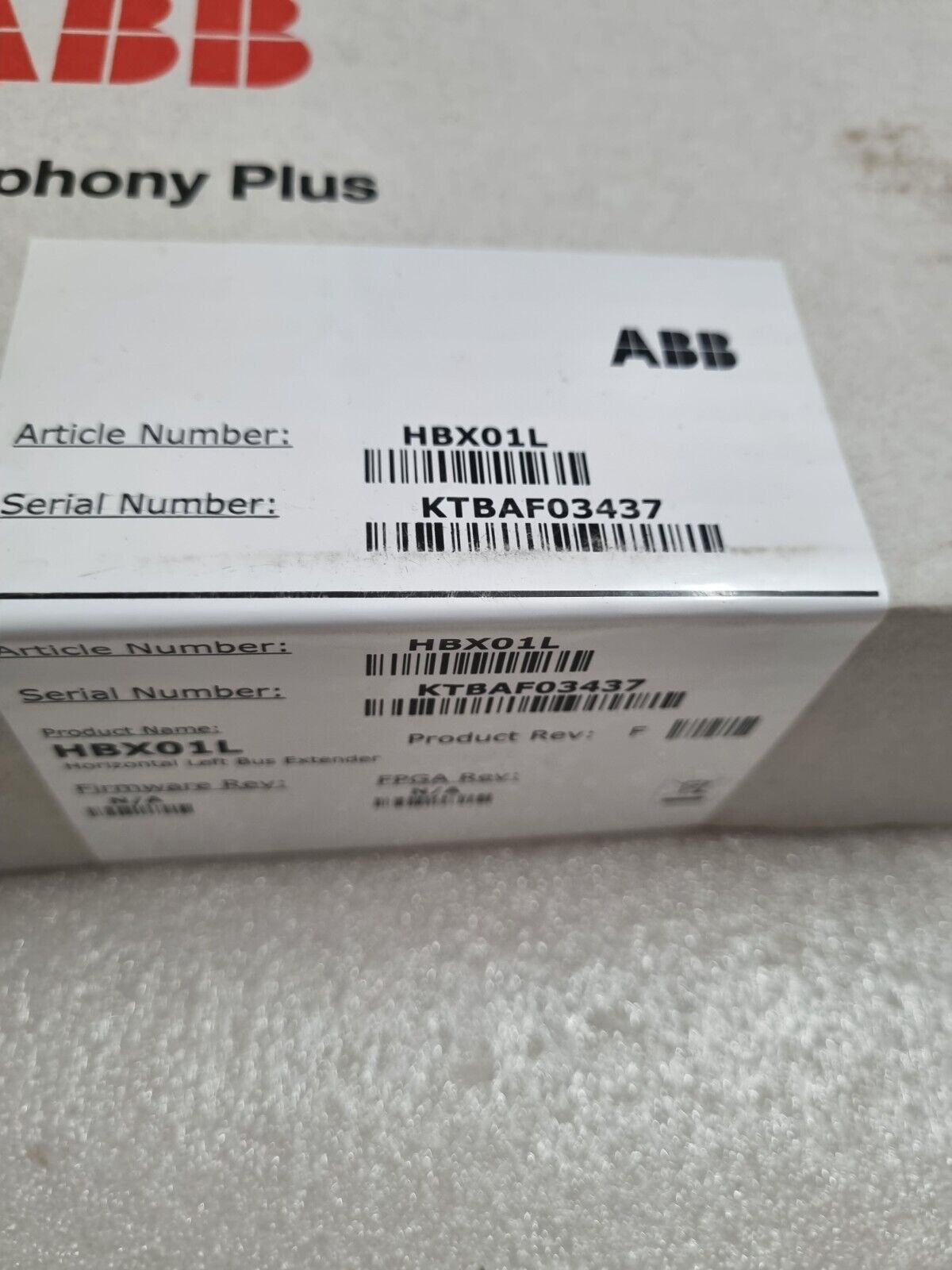 ABB HBX01L HORIZONTAL LEFT BUS EXTENDER REV: F FREE FAST SHIP - Görsel 2