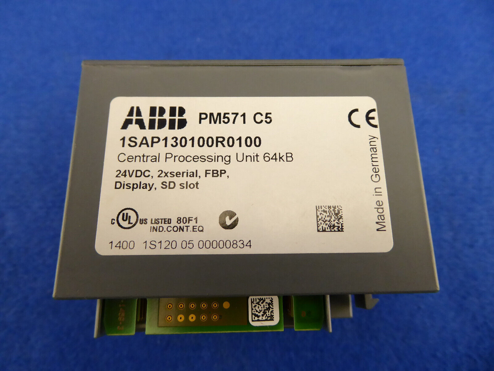 " Top " AC500 ABB PM571 C5 1SAP130100R0100 CPU Module 64kB Pm 571 - Görsel 2
