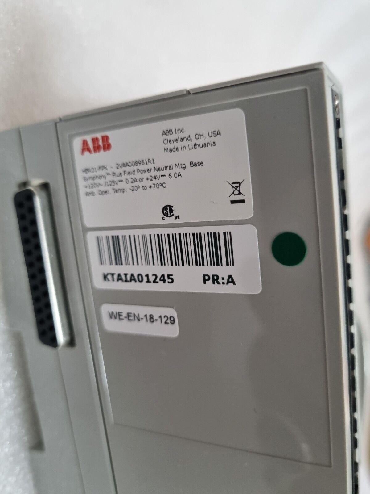 ABB 2VAA008961R1 HBR01-FPN Horiz. Base, Redondant Modules, Champ Power Neutres - Görsel 7