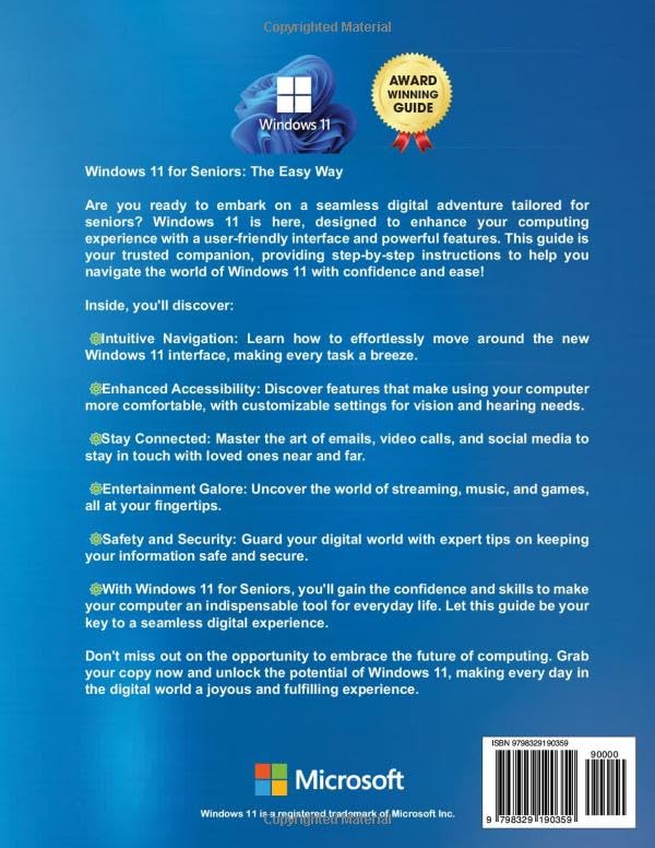 WINDOWS 11 SENIORS GUIDE The Most User-Friendly Seniors and Beginners Manual to Learn Windows 11's Essential Features (Microsoft Seniors Tech Guides) - Görsel 2