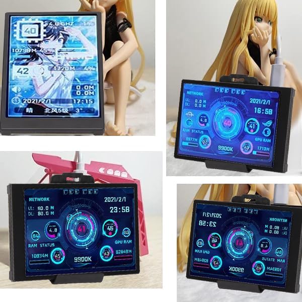 3.5in IPS USB Mini Screen,PC Temperature Display AIDA64 PC CPU Data Monitor Sensor Panel Monitor,PC Computer Temp - Görsel 2