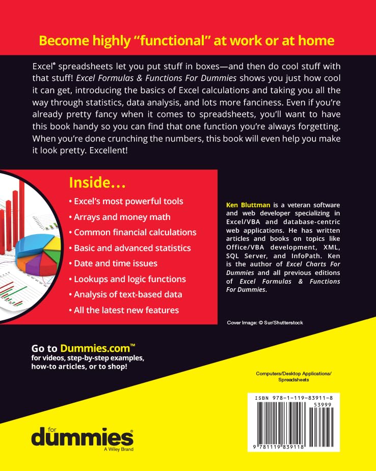 Excel Formulas & Functions For Dummies (For Dummies (Computer/Tech)) - Görsel 2