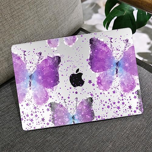 MEEgoodo for MacBook Air 15 inch Case 2023 New A2941, Clear Case for MacBook Air M2 Chip, Laptop Hard Shell Cases with Keyboard Cover & Camera Cover & OTG Adapter for 15.3-inch, Purple Butterfly - Görsel 6
