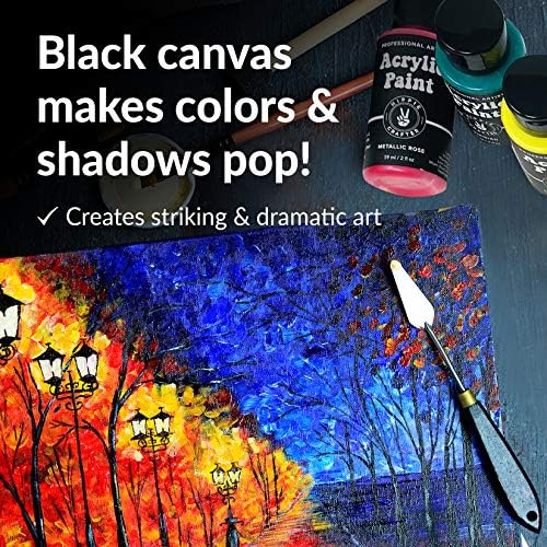 Black Canvas for Painting Bulk 20 Pack Small Canvases for Painting Boards Blank Canvas for Painting 5x7 Art Canvas Panels for Paint for Artists Gesso Primed for Oil, Acrylic, and Watercolor - Görsel 6