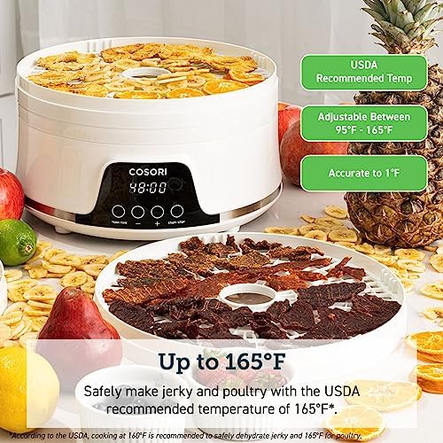 COSORI Food Dehydrator Machine for Jerky, 5 BPA-Free Trays Dryer with 48H Timer and 165°F Temperature Control, for Fruit, Herbs, Meat, Veggies and Dog Treats, Recipe Book, deshidratador de alimentos - Görsel 2
