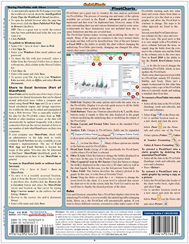 Excel Pivot Tables & Charts Laminated Reference Guide (QuickStudy Computer) - Görsel 2