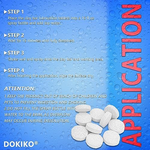 100pcs Car Clay Bar Lubricant Tablets-Clay Lube for Car Detailing,Use with Clay Bar or Clay Pad,100 Pcs=1600 fl oz, Works on Cars, Trucks, SUVs, & More - Görsel 6