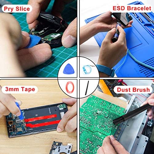 Precision Screwdriver Set Phone Repair Tool Kit, 130 In 1 DIY Repair Kit With Anti Static Mat ESD Safe Wristband, Magnetic Driver Kit for Electronics/Computer/Pad/Laptop (Blue) - Görsel 3