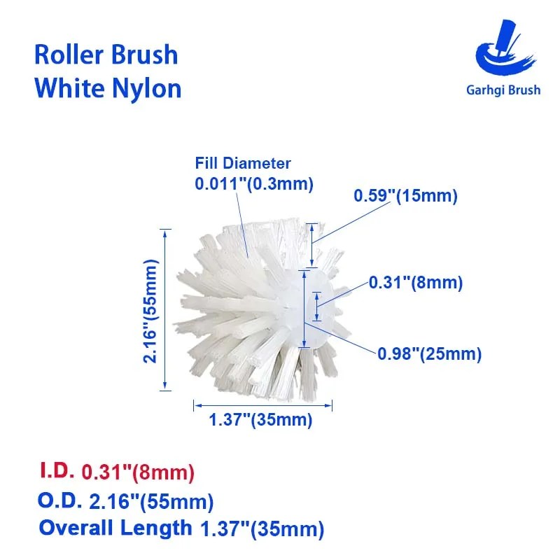 Temizleme Rulo Fırçaları Beyaz Naylon Tel Süpürme Döner Silindirik Parlatma Güneş Paneli Yiyecek İçecekleri Sanayi Toz Giderme - AliExpress - Görsel 8