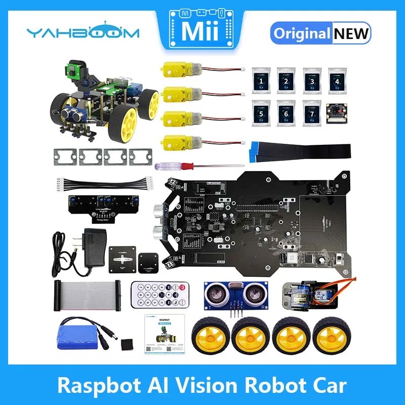 Ahududu Pi 4B 3B için kamera ile Raspbot AI vizyon Robot programlanabilir araç kiti - Görsel 3