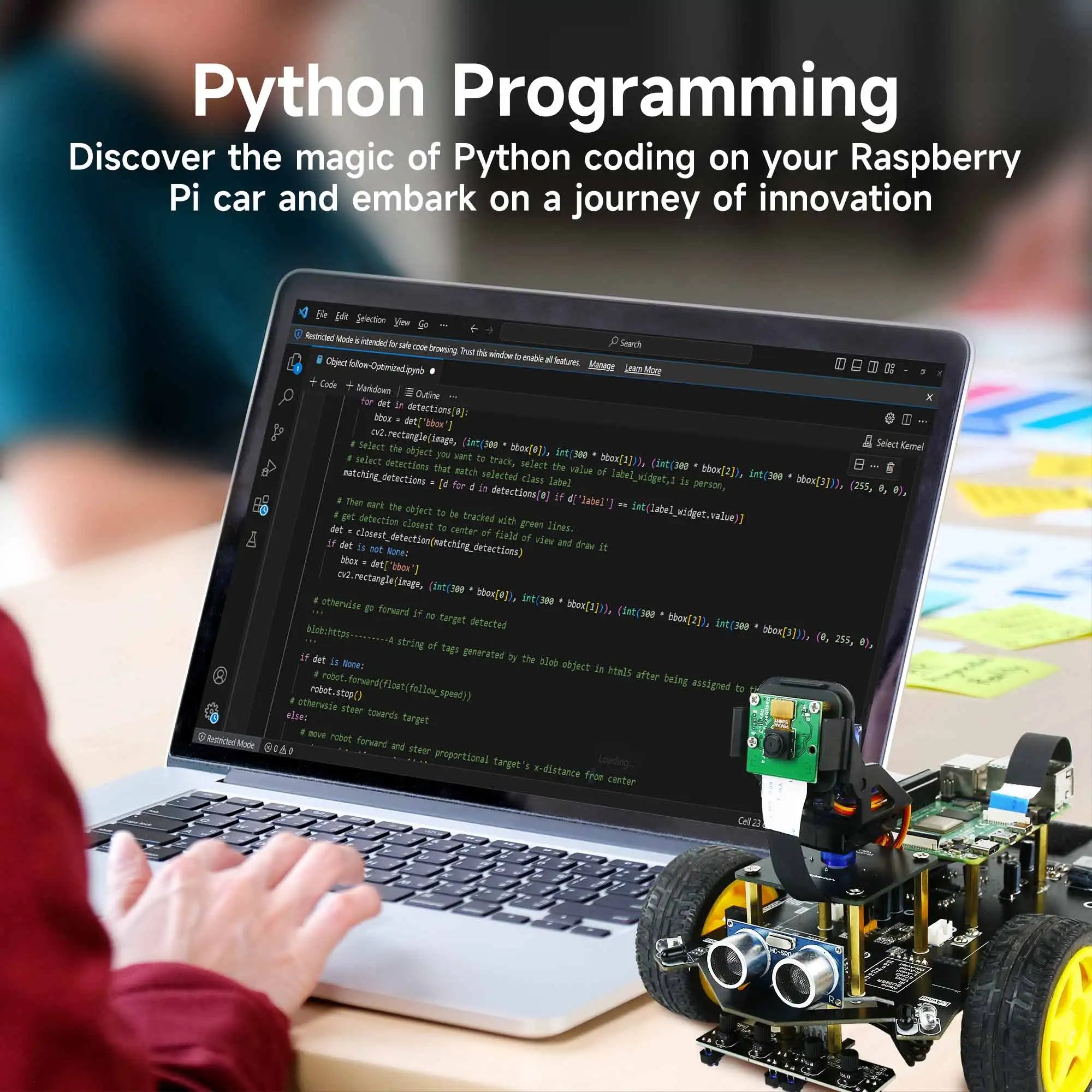 Ahududu Pi 4B 3B için kamera ile Raspbot AI vizyon Robot programlanabilir araç kiti - Görsel 5