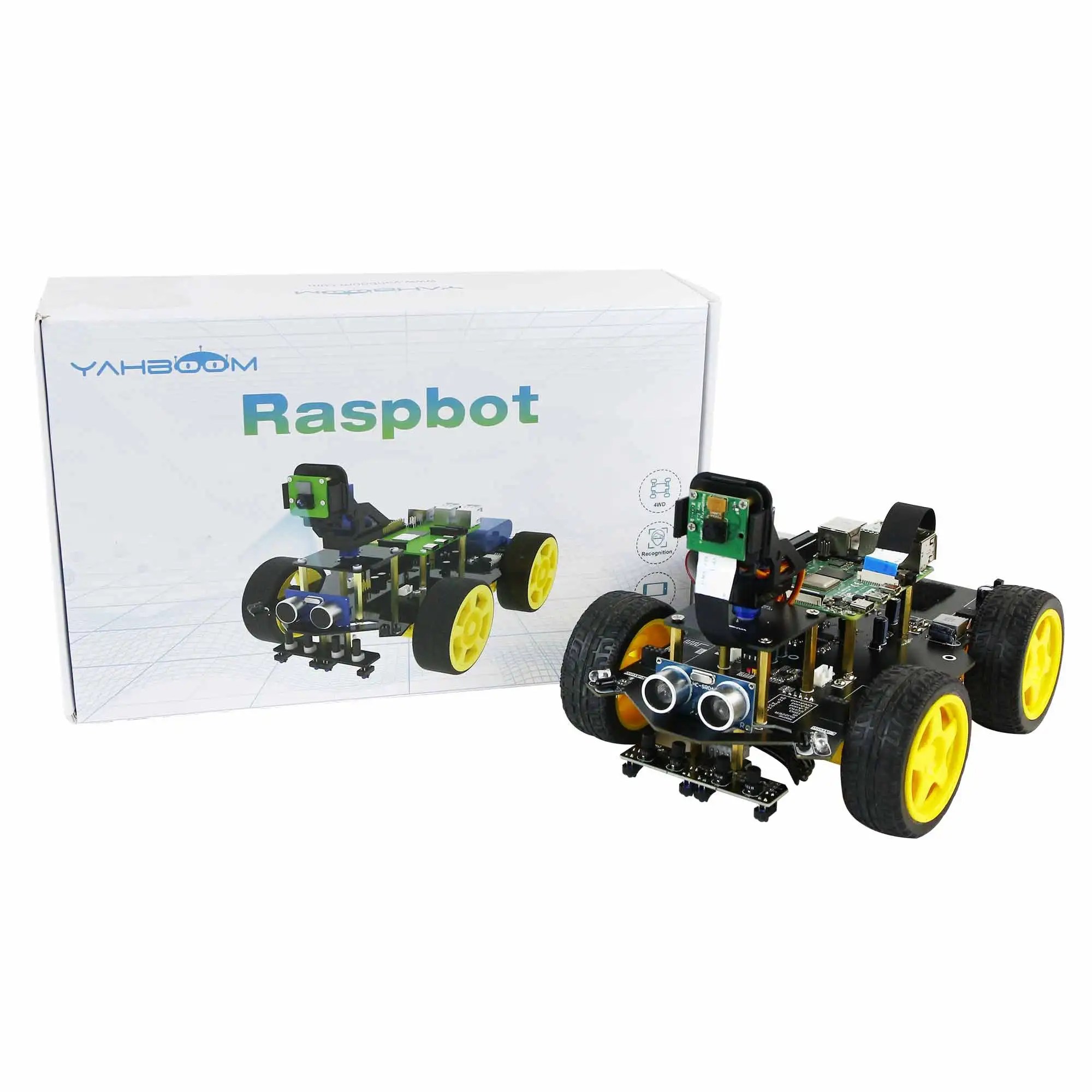 Ahududu Pi 4B 3B için kamera ile Raspbot AI vizyon Robot programlanabilir araç kiti - Görsel 6