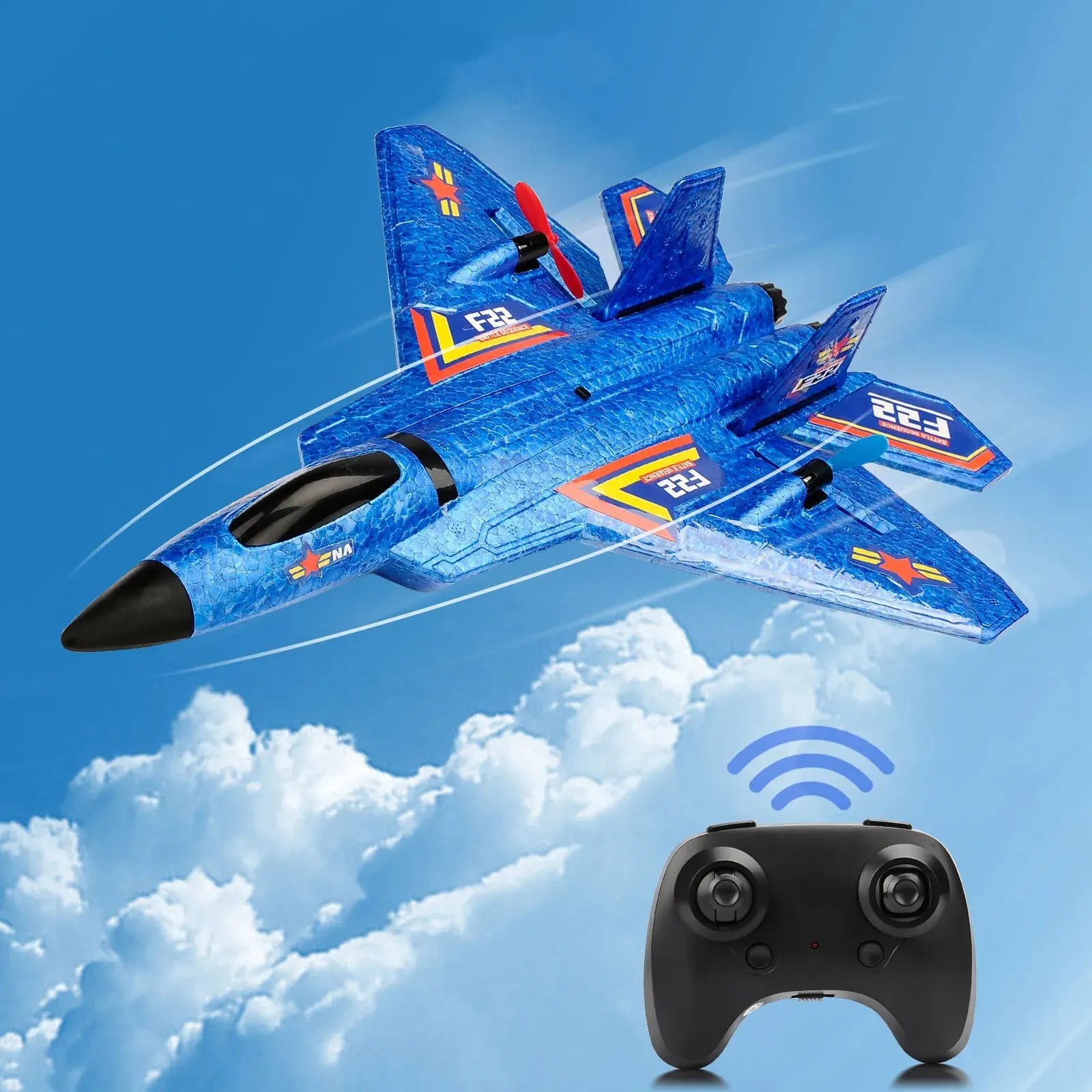 F22 Raptor RC uçak 2.4G 2CH uzaktan kumanda uçan planör LED işıkları ile EPP köpük uçak oyuncaklar çocuklar için hediyeler