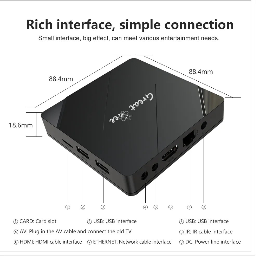 Great Bee Arabic TV Box, Most Popular Android 4K 2G 16G Set top Box,Most Stable Free For Life Media Player Satellite Receiver - Görsel 3