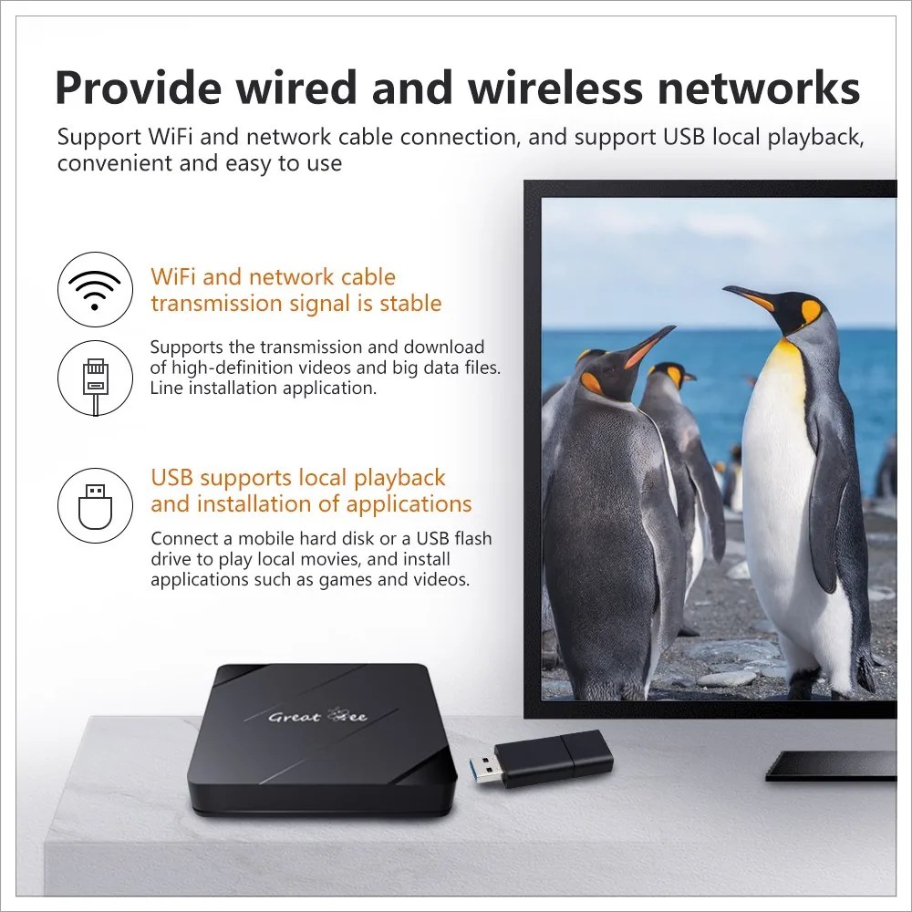 Great Bee Arabic TV Box, Most Popular Android 4K 2G 16G Set top Box,Most Stable Free For Life Media Player Satellite Receiver - Görsel 4