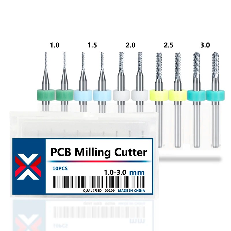 XCAN PCB freze kesicisi seti 0.5-3.0mm karbür parmak freze 10 adet freze ucu PCB makinesi freze araçları - AliExpress - Görsel 6
