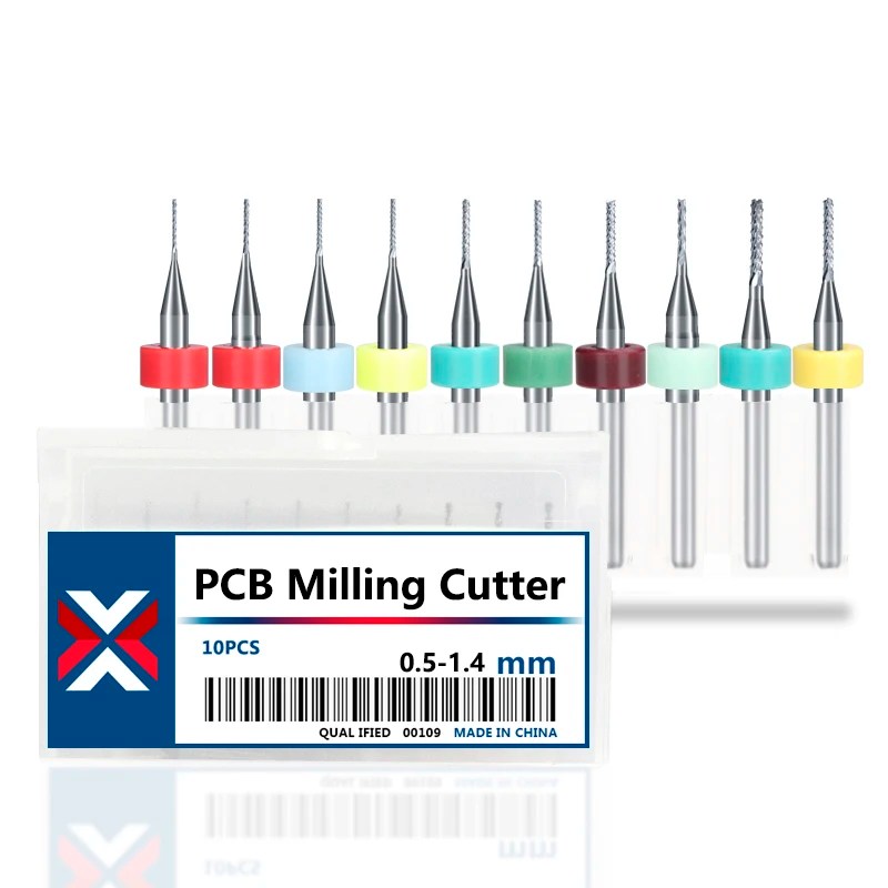 XCAN PCB freze kesicisi seti 0.5-3.0mm karbür parmak freze 10 adet freze ucu PCB makinesi freze araçları - AliExpress - Görsel 4