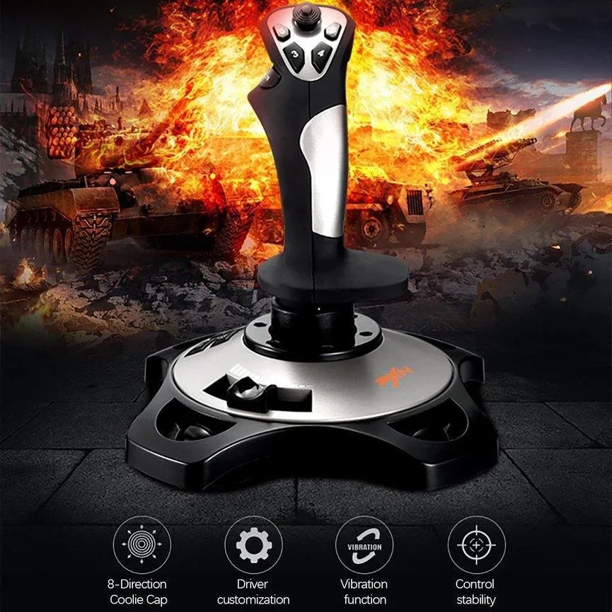 Joystick uçuş simülatörü uçan Rocker Gamepad denetleyici PC uçuş simülatörü kokpit sopa için PC/masaüstü uçak kolu - Görsel 5