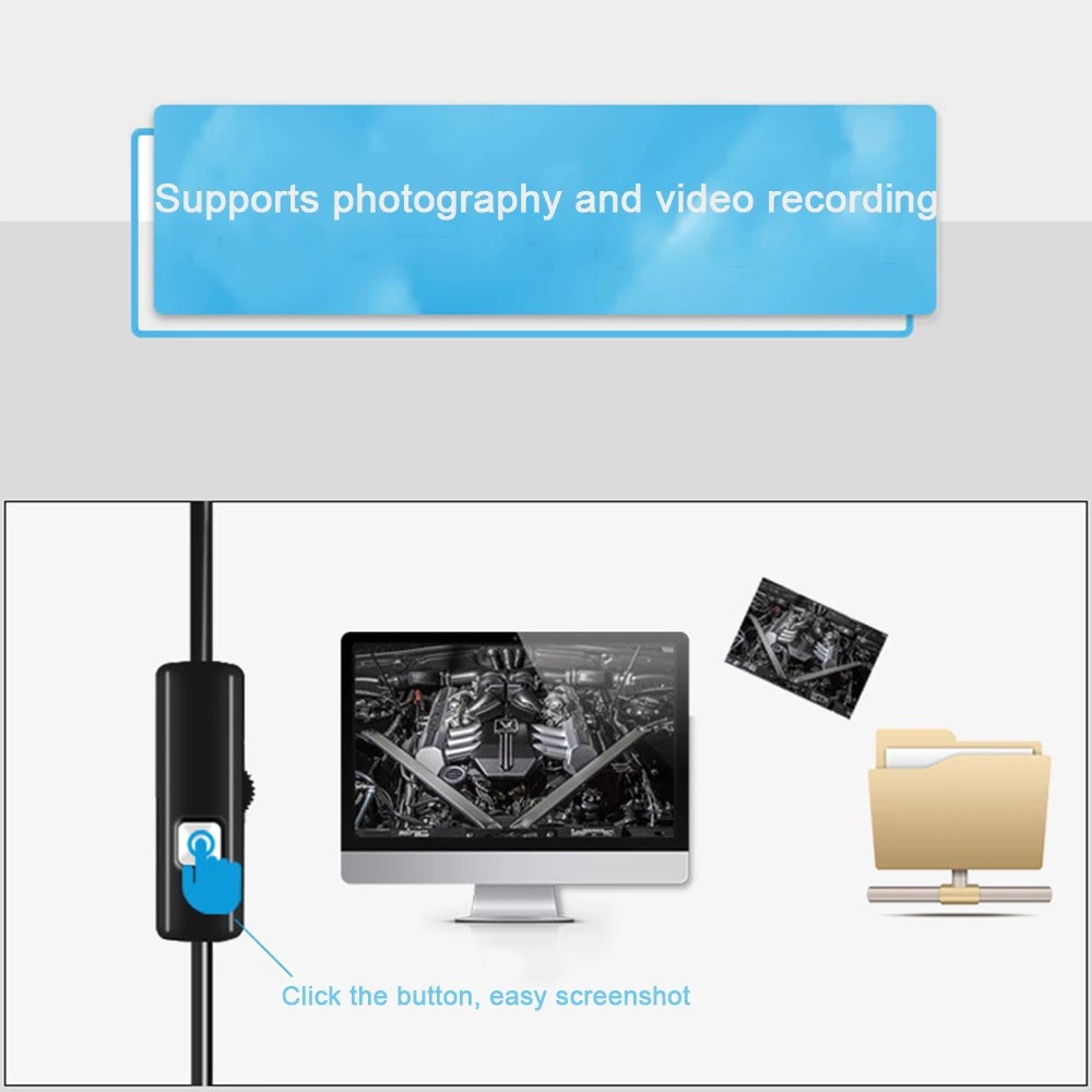 Pratik 7MM Android endoskop 3 In 1 USB/mikro USB/tip-c Borescope muayene kamera su geçirmez IP67 Smartphone bilgisayarlar için - Görsel 4