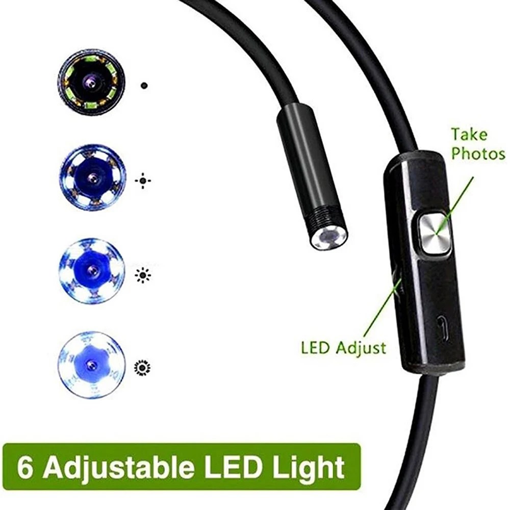 Pratik 7MM Android endoskop 3 In 1 USB/mikro USB/tip-c Borescope muayene kamera su geçirmez IP67 Smartphone bilgisayarlar için - Görsel 6