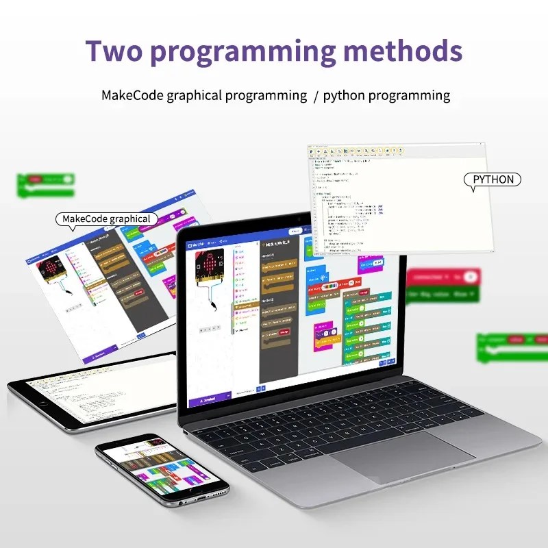 Robot kiti programlanabilir 16 in 1 yapı taşı kiti desteği Python ve Makecode programlama çocuklar için kodlama Microbit V2 V1 - Görsel 2