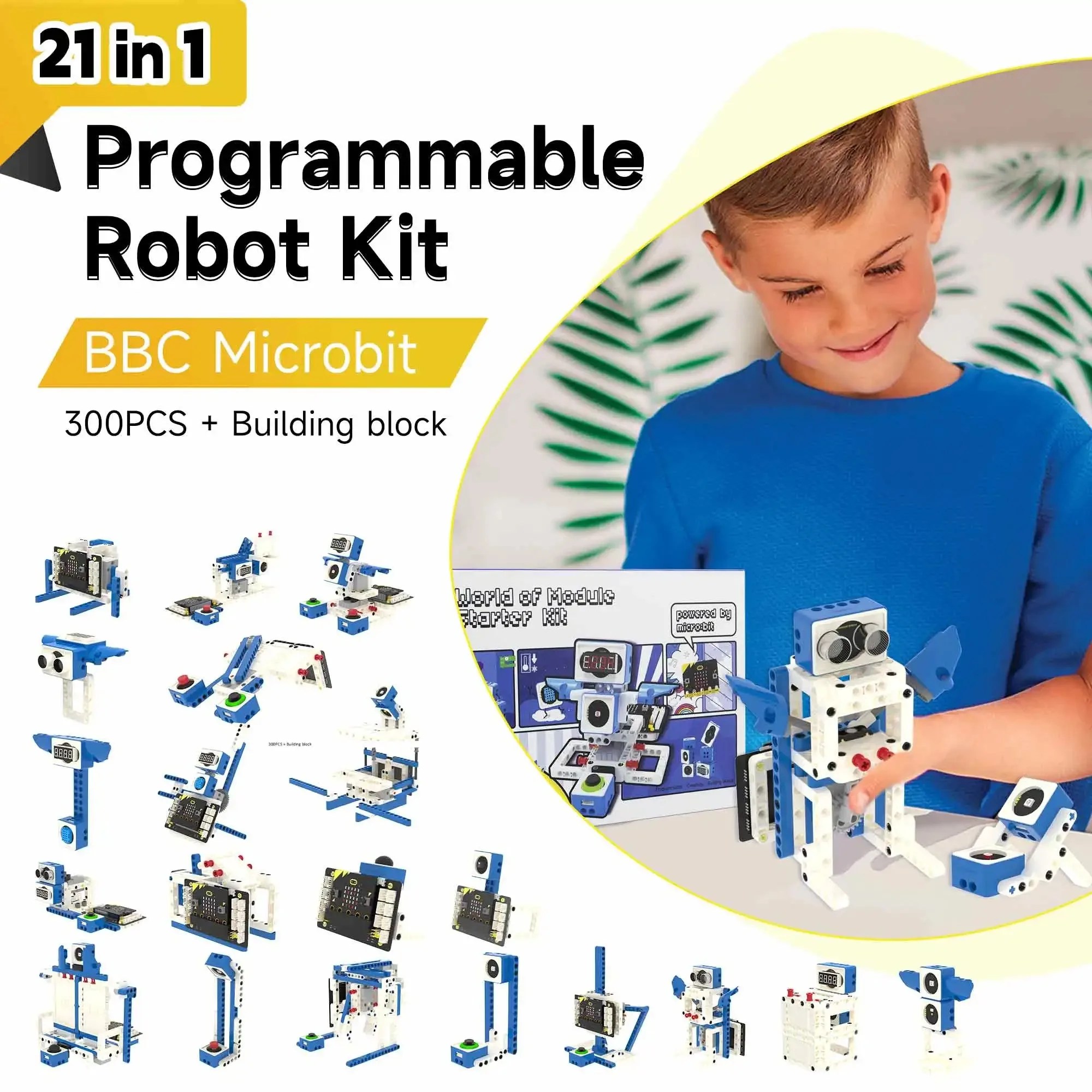 Robot kiti programlanabilir 16 in 1 yapı taşı kiti desteği Python ve Makecode programlama çocuklar için kodlama Microbit V2 V1 - Görsel 5