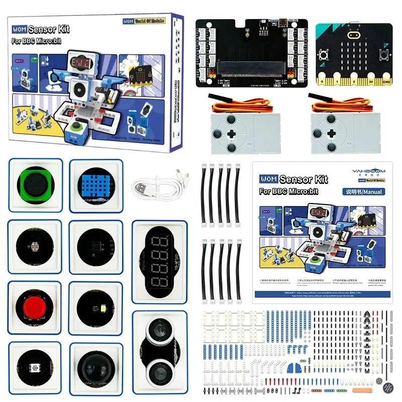 Robot kiti programlanabilir 16 in 1 yapı taşı kiti desteği Python ve Makecode programlama çocuklar için kodlama Microbit V2 V1 - Görsel 6