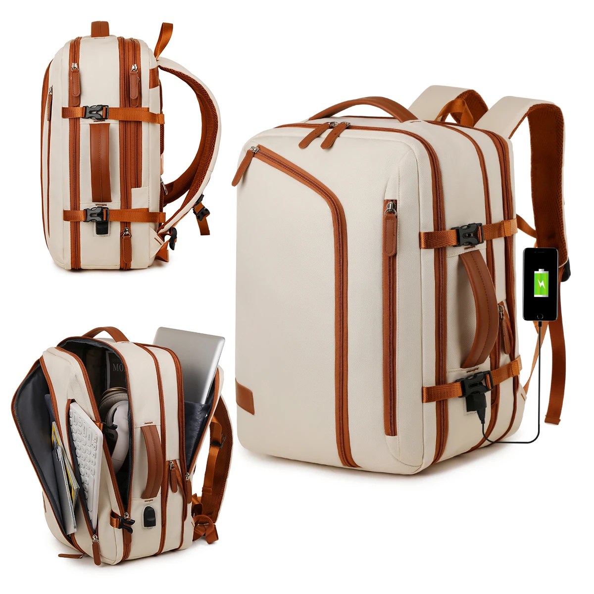 Sırt çantası Unisex Yeni Basit İş Bilgisayarı Sırt Çantası Açık Büyük Kapasiteli Seyahat Çantası Öğrenci Okul Çantası Erkek - AliExpress 1524 - Görsel 4