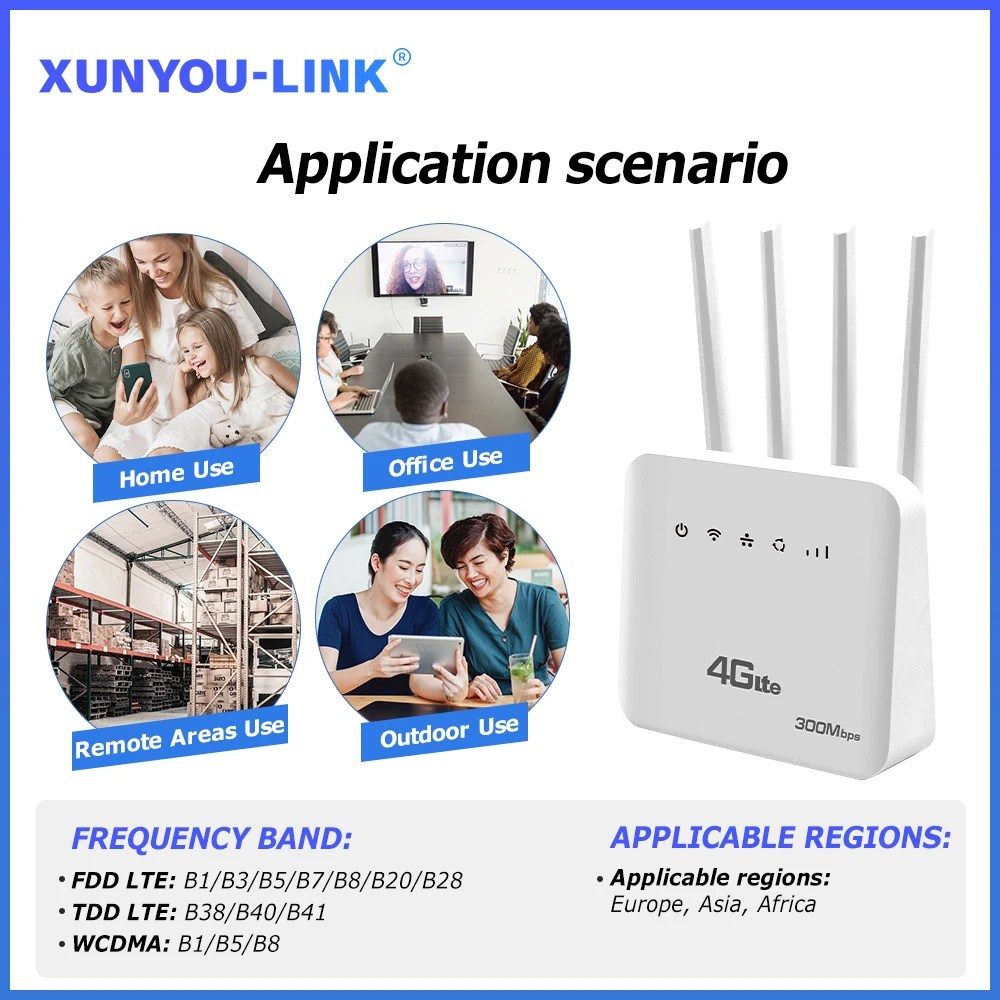 4G LTE SIM WiFi Yönlendirici WiFi 6 Modem SIM Kart Yuvası Ile ASR Sistemi 300 Mbps 4 Anten Güçlendirici Güç Sinyali Mobil Kablosuz Yönlendirici - AliExpress 7 - Görsel 3